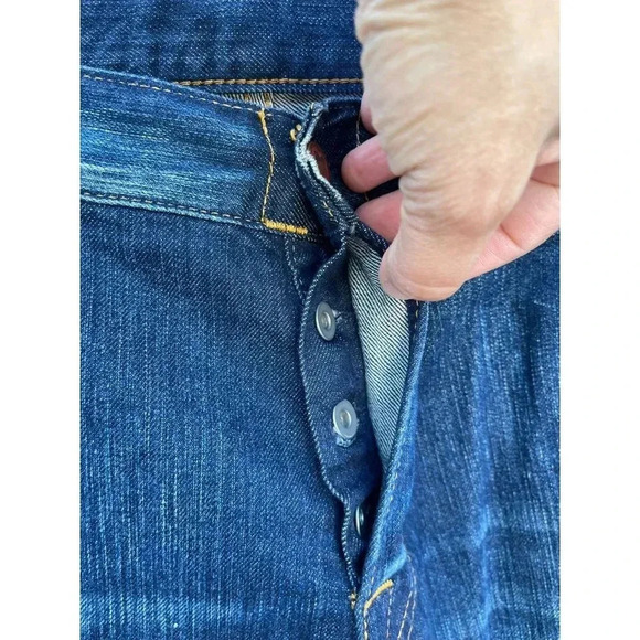 Care Label Italian Mens Buttons Fly Straight Leg Boyloose Jeans Denim 34 - Picture 13 of 16